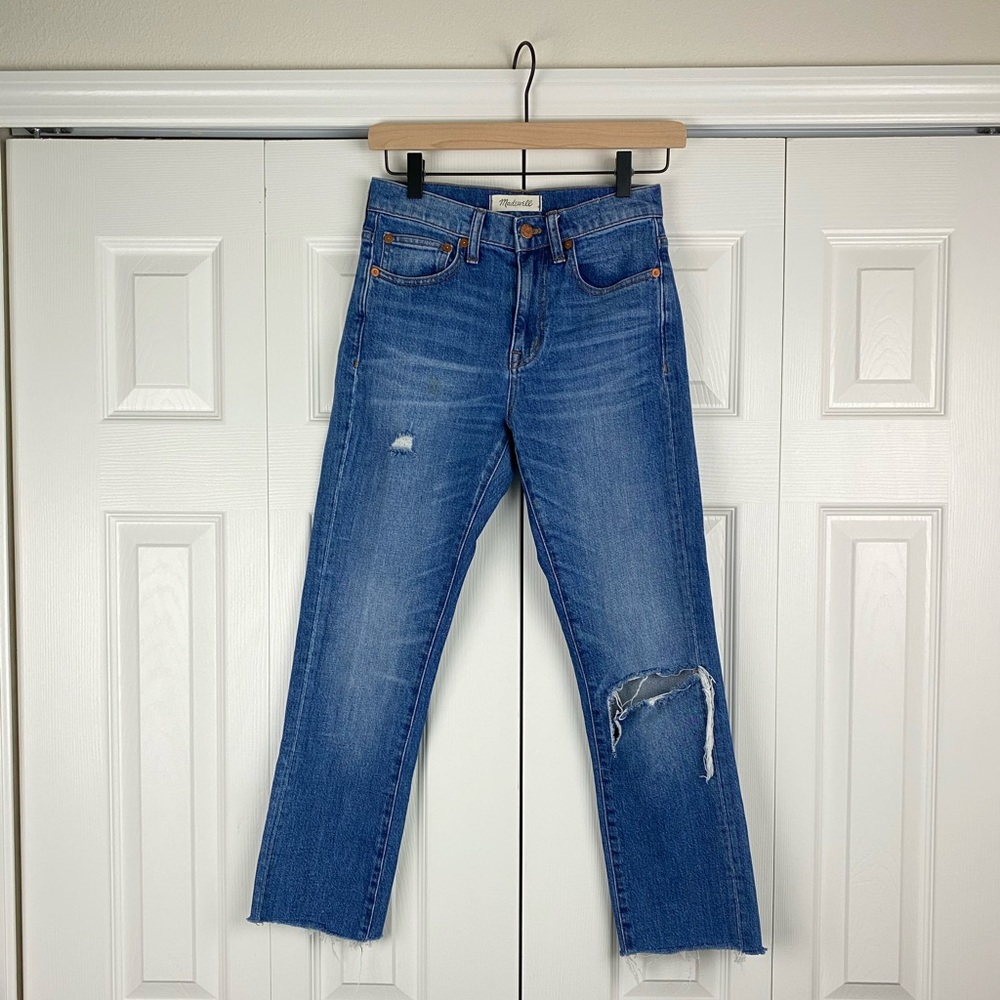 Madewell Womens Straight Crop Jeans Medium wash 24